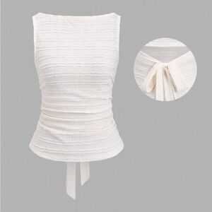 SHEIN Cream Textured Tank Top